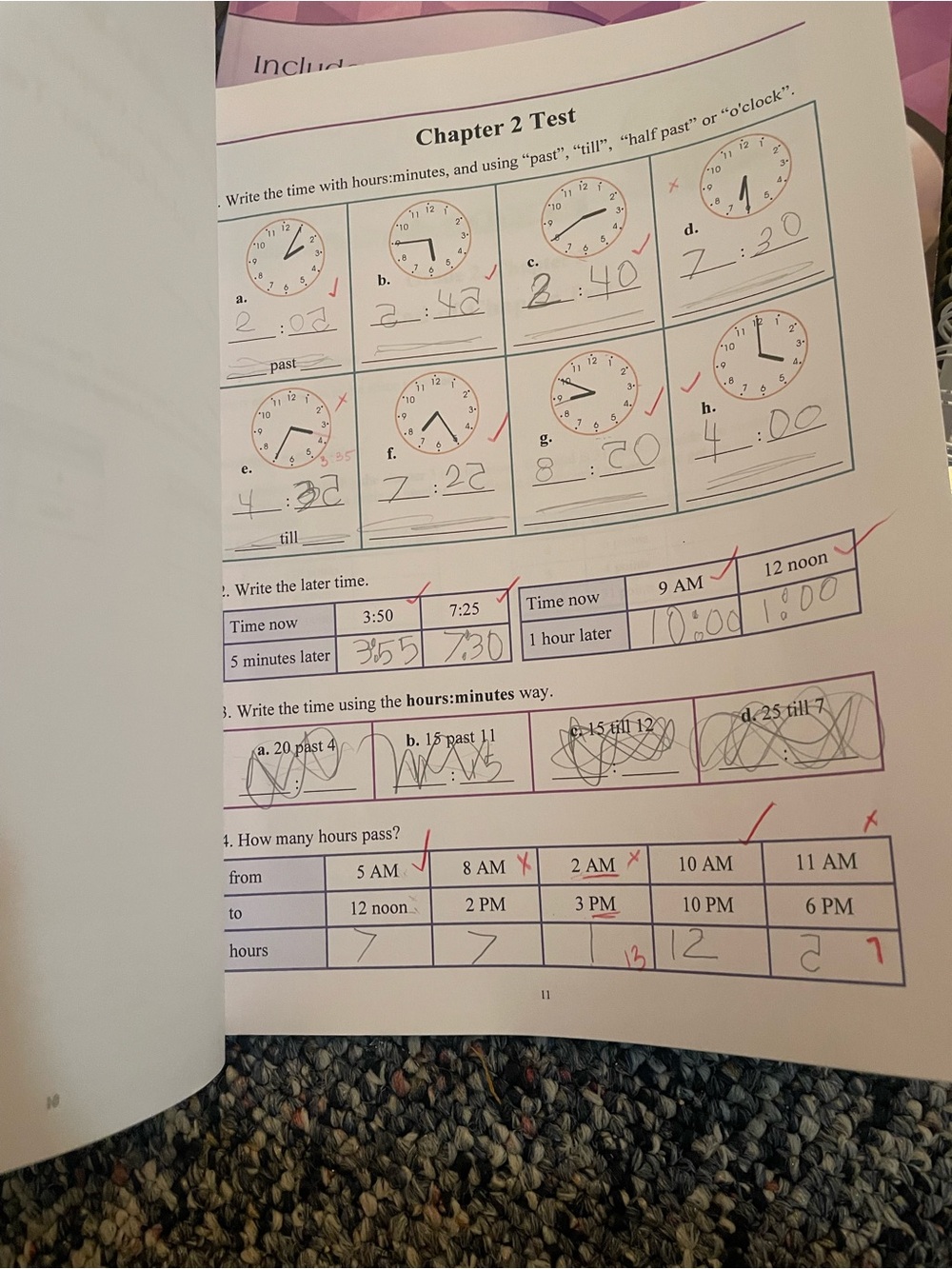 Homeschool Math Bundle - Three Test Sheets Used - Picture 2 of 14